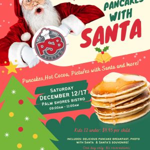 Palm Shores Bistro Pancakes with Santa
