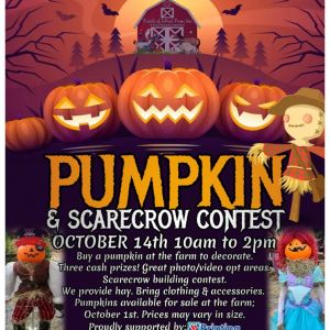 10/14 Pumpkin Carving & Scarecrow Building Contest: LaPorte Farms