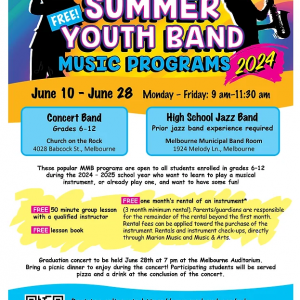Melbourne Municipal Band Summer Youth Band Music Programs