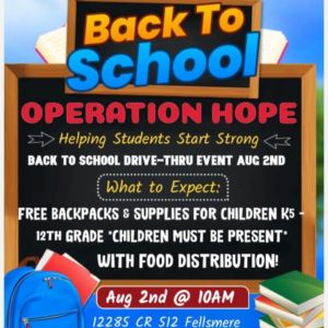 Operation Hope Fellsmere Food and School Supply Distribution