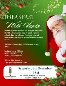 Space Coast Ceramics Breakfast with Santa