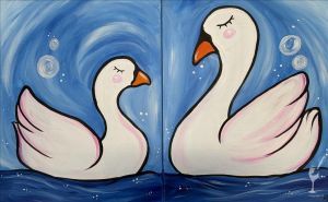 Painting with a Twist Cocoa: Mother's Day Mommy and Me Swans