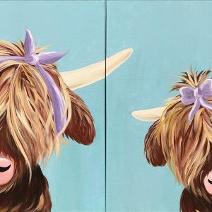 Painting with a Twist Cocoa: Mother's Day Highland Cows