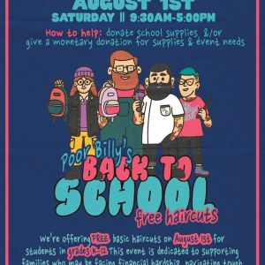 Free Back to School Haircuts from Poor Billy's Barber Shop