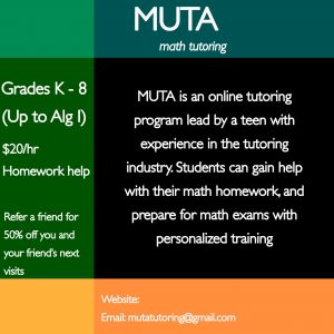 MUTA Tutoring // Kindergarten - Alg 1
